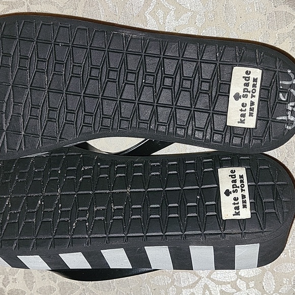 KATE SPADE THONG SANDALS BLK/WHT - Picture 6 of 8